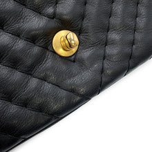 将图像加载到图库查看器中,CHANEL Chevron Bag Charm with Chain Shoulder Black Lambskin Size 25