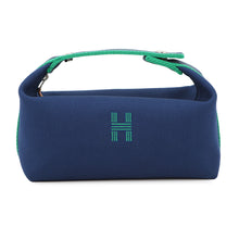 将图像加载到图库查看器中,HERMES Brid a Black Navy/Green Canvas Size PM