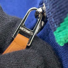 将图像加载到图库查看器中,HERMES Brid a Black Navy/Green Canvas Size PM