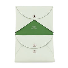 将图像加载到图库查看器中,HERMES Calvi Duo Verso Vert Fizz/Vert Yucca Epsom