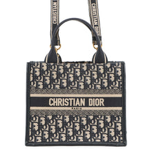 Load image into Gallery viewer, Dior Oblique Embroidery Book Tote NavyM1325CZBB Canvas Calf Leather Size Small