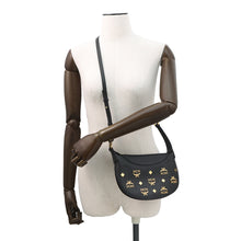 将图像加载到图库查看器中,MCM AREN logo shoulder bag BlackMWHCATA02BK001 Leather