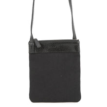 将图像加载到图库查看器中,BVLGARI Logomania Shoulder Pouch Black Canvas Leather