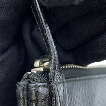 将图像加载到图库查看器中,BVLGARI Logomania Shoulder Pouch Black Canvas Leather