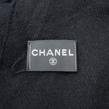 Load image into Gallery viewer, CHANEL Faux Pearl CC Logo Scarf Black Cashmere82% Silk18% Faux Pearl
