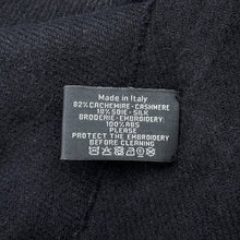 Load image into Gallery viewer, CHANEL Faux Pearl CC Logo Scarf Black Cashmere82% Silk18% Faux Pearl