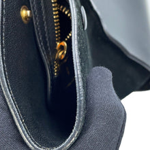 将图像加载到图库查看器中,CELINE Trapeze 2WAYBag Black Crocodile Embossed Leather Suede