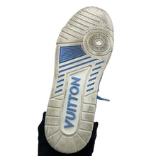 将图像加载到图库查看器中,LOUIS VUITTON Trainer Line Sneakers White/Light Blue Leather Canvas Size 7.5