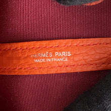 将图像加载到图库查看器中,HERMES Garden Party Rouge Grenat/Orange Poppy Toile H Negonda Leather Size TPM