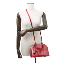 Load image into Gallery viewer, LOUIS VUITTON Alma VernisRayures Pomme D'amour RayuresM91593 Monogram Vernis Leather Size BB