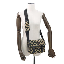 将图像加载到图库查看器中,PRADA Symbol Embroidery Shoulder Bag Beige/Black2VD034 Canvas Leather