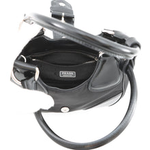 将图像加载到图库查看器中,PRADA Moon Re-Nylon 2way Handbag Black1BA381 Leather Nylon