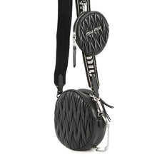 将图像加载到图库查看器中,MIUMIU Matelassé Round Shoulder Bag Black5BH191 Nappa Leather