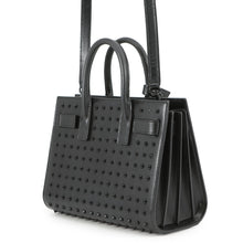 Load image into Gallery viewer, SAINT LAURENT PARIS Studded 2way Handbag Black Leather Size Nano