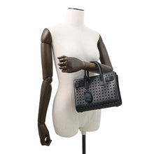 Load image into Gallery viewer, SAINT LAURENT PARIS Studded 2way Handbag Black Leather Size Nano