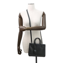 Load image into Gallery viewer, SAINT LAURENT PARIS Studded 2way Handbag Black Leather Size Nano