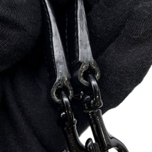 将图像加载到图库查看器中,SAINT LAURENT PARIS Studded 2way Handbag Black Leather Size Nano