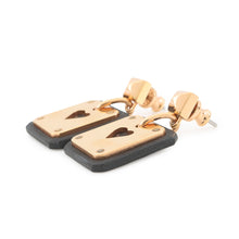 将图像加载到图库查看器中,HERMES As de Coeur Heart Motif Earrings Black Gold Plated