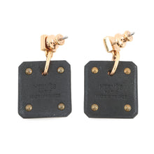 将图像加载到图库查看器中,HERMES As de Coeur Heart Motif Earrings Black Gold Plated