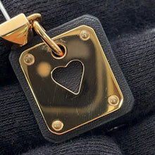将图像加载到图库查看器中,HERMES As de Coeur Heart Motif Earrings Black Gold Plated