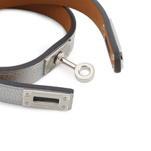 将图像加载到图库查看器中,HERMES Mini Kelly Double Tour Bracelet Size T2 Argent Chevre Shamqila
