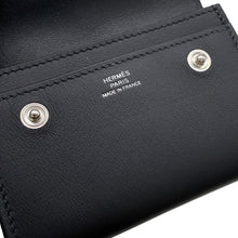 将图像加载到图库查看器中,HERMES HERMES Nap Card Case Black Swift Leather