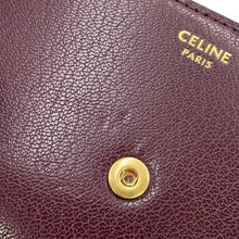 将图像加载到图库查看器中,CELINE Small flap wallet Triomphe Deep burgundy10D783GVE.28DG Goatskin Leather
