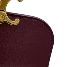 将图像加载到图库查看器中,CELINE Small flap wallet Triomphe Deep burgundy10D783GVE.28DG Goatskin Leather