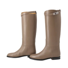 将图像加载到图库查看器中,HERMES Jumping Short Boots Etoupe Box Calf Leather Size 37 1/2