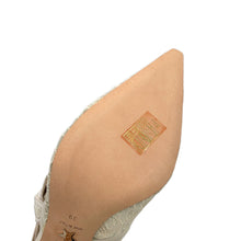 将图像加载到图库查看器中,Dior Slingback Pumps Off-white Leather Canvas Size 39