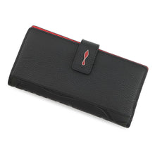将图像加载到图库查看器中,Christian Louboutin Paloma Bifold Wallet Long Clothes Black/Red3195086 Leather/Rubber