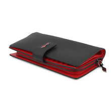 将图像加载到图库查看器中,Christian Louboutin Paloma Bifold Wallet Long Clothes Black/Red3195086 Leather/Rubber