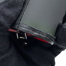 将图像加载到图库查看器中,Christian Louboutin Paloma Bifold Wallet Long Clothes Black/Red3195086 Leather/Rubber