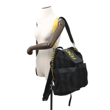 将图像加载到图库查看器中,FENDI Strike Pecan Backpack Black/Yellow7VZ056 Nylon Leather Size Large