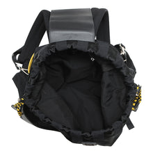 将图像加载到图库查看器中,FENDI Strike Pecan Backpack Black/Yellow7VZ056 Nylon Leather Size Large