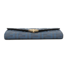 Load image into Gallery viewer, FENDI Zucca Pattern F is FENDI Chain Long Wallet Blue8M0365 Leather