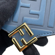 Load image into Gallery viewer, FENDI Zucca Pattern F is FENDI Chain Long Wallet Blue8M0365 Leather