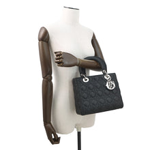 将图像加载到图库查看器中,Dior Cannage Lady Dior 2WAY Handbag BlackM0565PWRT_M900 Grained CalfLeather Size Medium
