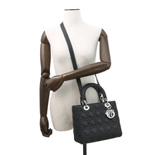 将图像加载到图库查看器中,Dior Cannage Lady Dior 2WAY Handbag BlackM0565PWRT_M900 Grained CalfLeather Size Medium