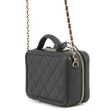 将图像加载到图库查看器中,CHANEL CCFiligree Small Vanity Bag BlackA93342 Caviar Leather