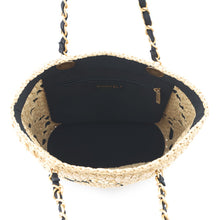 将图像加载到图库查看器中,CHANEL Shopping Bag Tote Bag Black/BeigeAS5811 Raffia Size Small