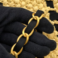 将图像加载到图库查看器中,CHANEL Shopping Bag Tote Bag Black/BeigeAS5811 Raffia Size Small