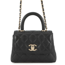 将图像加载到图库查看器中,CHANEL Matelasse Coco Handle 2WAYHandbag BlackAP4244 Caviar Leather Size Mini mini