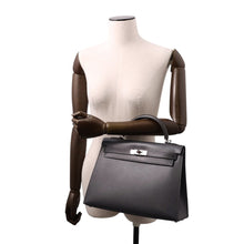 将图像加载到图库查看器中,HERMES Kelly Sellier Graphite Courchevel Size 32