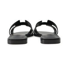 将图像加载到图库查看器中,HERMES Oran Sandals Black Leather Size 36