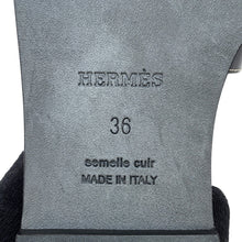 将图像加载到图库查看器中,HERMES Oran Sandals Black Leather Size 36
