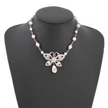 将图像加载到图库查看器中,CHANEL Métiers d'Art Collection Butterfly Choker SilverABG135 Metal Rhinestone Faux Pearl