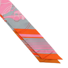 Load image into Gallery viewer, HERMES Twilly EX-LIBRIS Grease/Orange/Rose Bonbon Silk100%