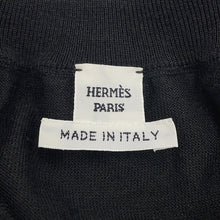Load image into Gallery viewer, HERMES Twill reine long-sleeved cardigan with Parfroy Remix print Size 36 Gris Charbon5H2804DL Silk100% Cashmere49% Silk48% Nylon2% Polyurethane1%