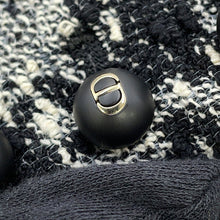 将图像加载到图库查看器中,Dior Cropped Houndstooth Collarless Jacket Size 36 Black/White421V58A7796 Cotton54% Acryl27% Nylon19%